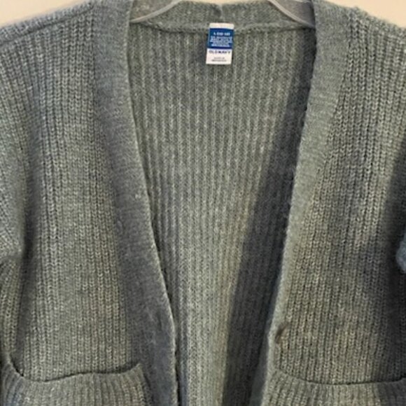 Old Navy Wool Blend Cardigan Youth Girls L 10-12 Green V-Neck Button Front - Picture 2 of 4